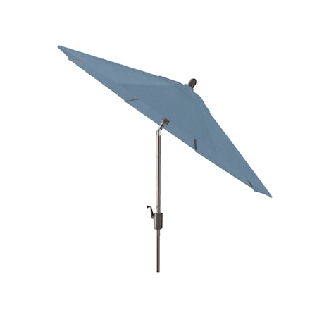 9ft Round Push TILT Market Umbrella With Black Sapphire Frame (Fabric: Sunbrella Sapphire Blue)